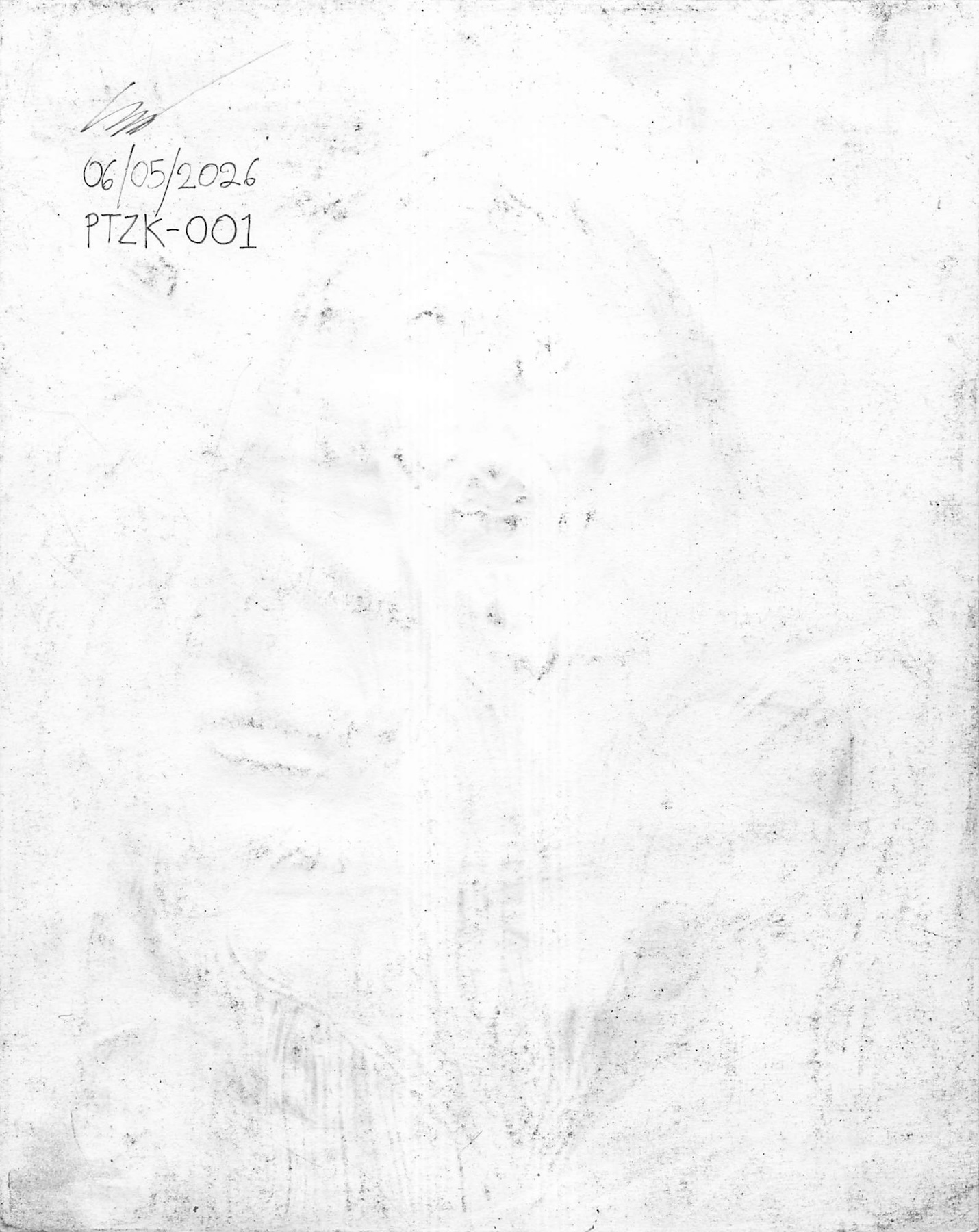 Verso of A Stalker in the Desert — signed and dated by the artist